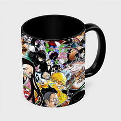 Кружка 3D Клинок рассекающий демонов, цвет: 3D-белый + черный