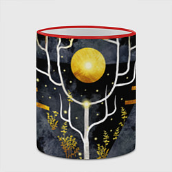 Кружка 3D Графит и золото: дерево жизни, цвет: 3D-красный кант — фото 2