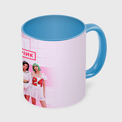 Кружка 3D BLACKPINK, цвет: 3D-белый + небесно-голубой