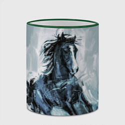 Кружка 3D Нарисованный конь, цвет: 3D-зеленый кант — фото 2