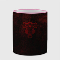 Кружка 3D Черный клевер, цвет: 3D-розовый кант — фото 2
