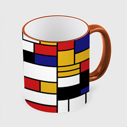 Кружка 3D Color blocking, цвет: 3D-оранжевый кант