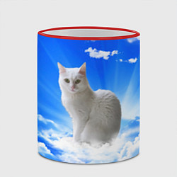 Кружка 3D Кот в облаках, цвет: 3D-красный кант — фото 2