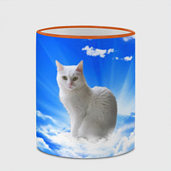 Кружка 3D Кот в облаках, цвет: 3D-оранжевый кант — фото 2