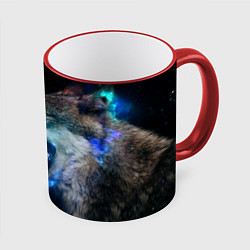 Кружка 3D Волчара Юморит, цвет: 3D-красный кант