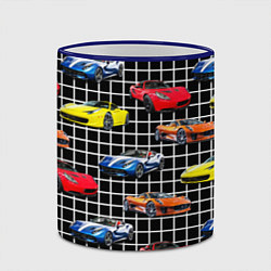 Кружка 3D Гоночные тачки, цвет: 3D-синий кант — фото 2