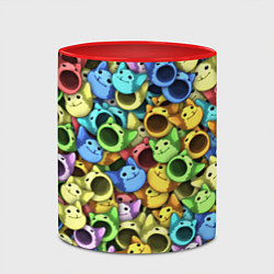 Кружка 3D Цветные Поп Котики, цвет: 3D-белый + красный — фото 2