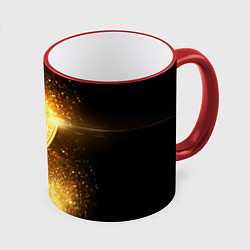 Кружка 3D БИТКОИН ЗОЛОТО BITCOIN GOLD, цвет: 3D-красный кант