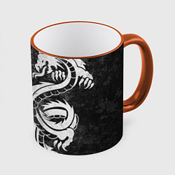 Кружка 3D ДРАКОНЫ DRAGONS, цвет: 3D-оранжевый кант