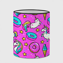 Кружка 3D Единороги с пончиками, цвет: 3D-черный кант — фото 2