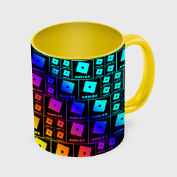 Кружка 3D ROBLOX, цвет: 3D-белый + желтый