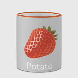 Кружка 3D Strawberry potatoes, цвет: 3D-оранжевый кант — фото 2
