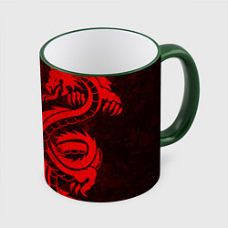 Кружка 3D BLACK RED DRAGONS TATOO, цвет: 3D-зеленый кант