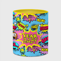 Кружка 3D Year baby Pop art print, цвет: 3D-белый + желтый — фото 2