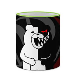 Кружка 3D MONOKUMA МОНОКУМА DANGANRO, цвет: 3D-светло-зеленый кант — фото 2