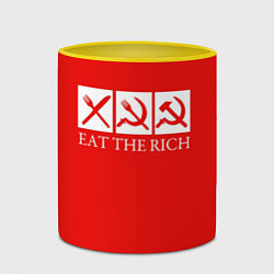 Кружка 3D Eat The Rich, цвет: 3D-белый + желтый — фото 2