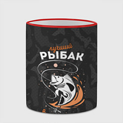 Кружка 3D Камуфляж для рыбака, цвет: 3D-красный кант — фото 2