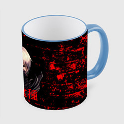 Кружка 3D Токийский гуль Tokyo Ghoul, цвет: 3D-небесно-голубой кант