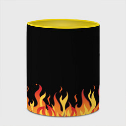 Кружка 3D ОГОНЬ И НИЧЕГО ЛИШНЕГО, цвет: 3D-белый + желтый — фото 2