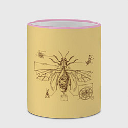 Кружка 3D МЕХА ЦИКАДА ЧЕРТЕЖ СТИМПАНК, цвет: 3D-розовый кант — фото 2