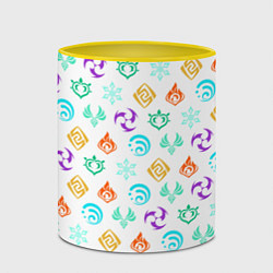 Кружка 3D GENSHIN IMPACT ЭМБЛЕМЫ, цвет: 3D-белый + желтый — фото 2