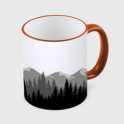 Кружка 3D SIREN HEAD DARK FOREST, цвет: 3D-оранжевый кант