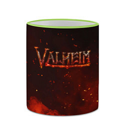 Кружка 3D Valheim огненный лого, цвет: 3D-светло-зеленый кант — фото 2
