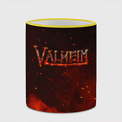 Кружка 3D Valheim огненный лого, цвет: 3D-желтый кант — фото 2