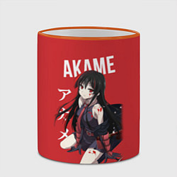 Кружка 3D Убийца Акамэ! Akame ga Kill!, цвет: 3D-оранжевый кант — фото 2