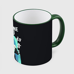 Кружка 3D Hatsune Miku Хацунэ Мику, цвет: 3D-зеленый кант