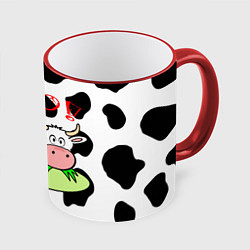 Кружка 3D Moo!, цвет: 3D-красный кант