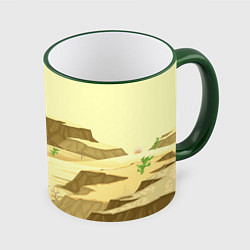 Кружка 3D Пустыня, цвет: 3D-зеленый кант