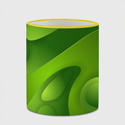 Кружка 3D 3d Green abstract, цвет: 3D-желтый кант — фото 2