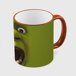 Кружка 3D Shrek is Yelling, цвет: 3D-оранжевый кант