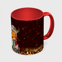 Кружка 3D Valheim мультяшный викинг, цвет: 3D-белый + красный