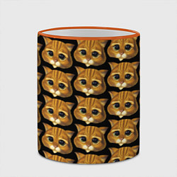 Кружка 3D Кот в сапогах из Шрека, цвет: 3D-оранжевый кант — фото 2