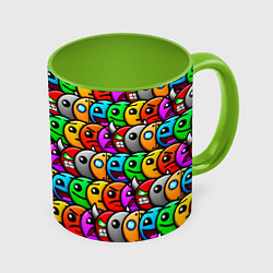 Кружка 3D Geometry Dash: Pattern Z, цвет: 3D-белый + светло-зеленый