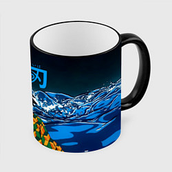 Кружка 3D Гию Томиока Кокушибо Kimetsu no Yaiba, цвет: 3D-черный кант