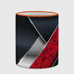 Кружка 3D 3D BLACK AND RED METAL, цвет: 3D-оранжевый кант — фото 2
