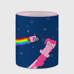 Кружка 3D Nyan cat x Pony, цвет: 3D-розовый кант — фото 2