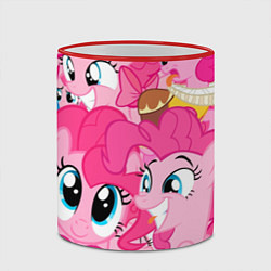 Кружка 3D Pinkie Pie pattern, цвет: 3D-красный кант — фото 2