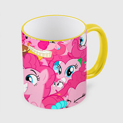 Кружка 3D Pinkie Pie pattern, цвет: 3D-желтый кант