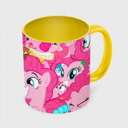 Кружка 3D Pinkie Pie pattern, цвет: 3D-белый + желтый