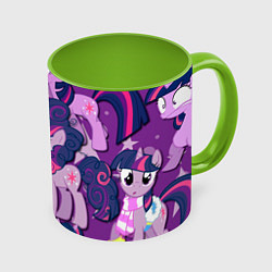 Кружка 3D Twilight Sparkle, цвет: 3D-белый + светло-зеленый