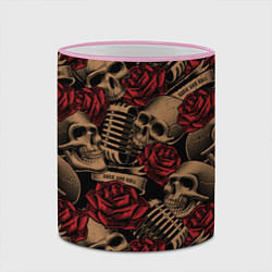 Кружка 3D Черепа Рок-н-ролл, цвет: 3D-розовый кант — фото 2