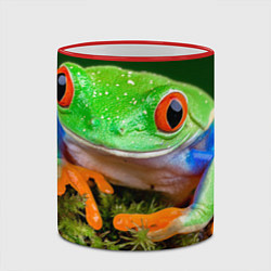 Кружка 3D Тропическая лягушка, цвет: 3D-красный кант — фото 2