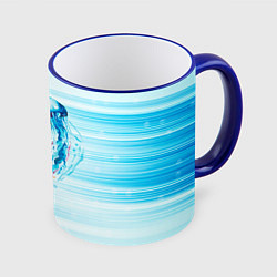 Кружка 3D Медузы, цвет: 3D-синий кант