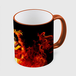 Кружка 3D Юно в огне Чёрный клевер, цвет: 3D-оранжевый кант