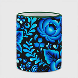 Кружка 3D Гжель, цвет: 3D-зеленый кант — фото 2