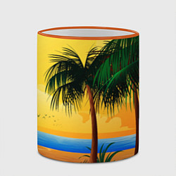 Кружка 3D Пляж, цвет: 3D-оранжевый кант — фото 2